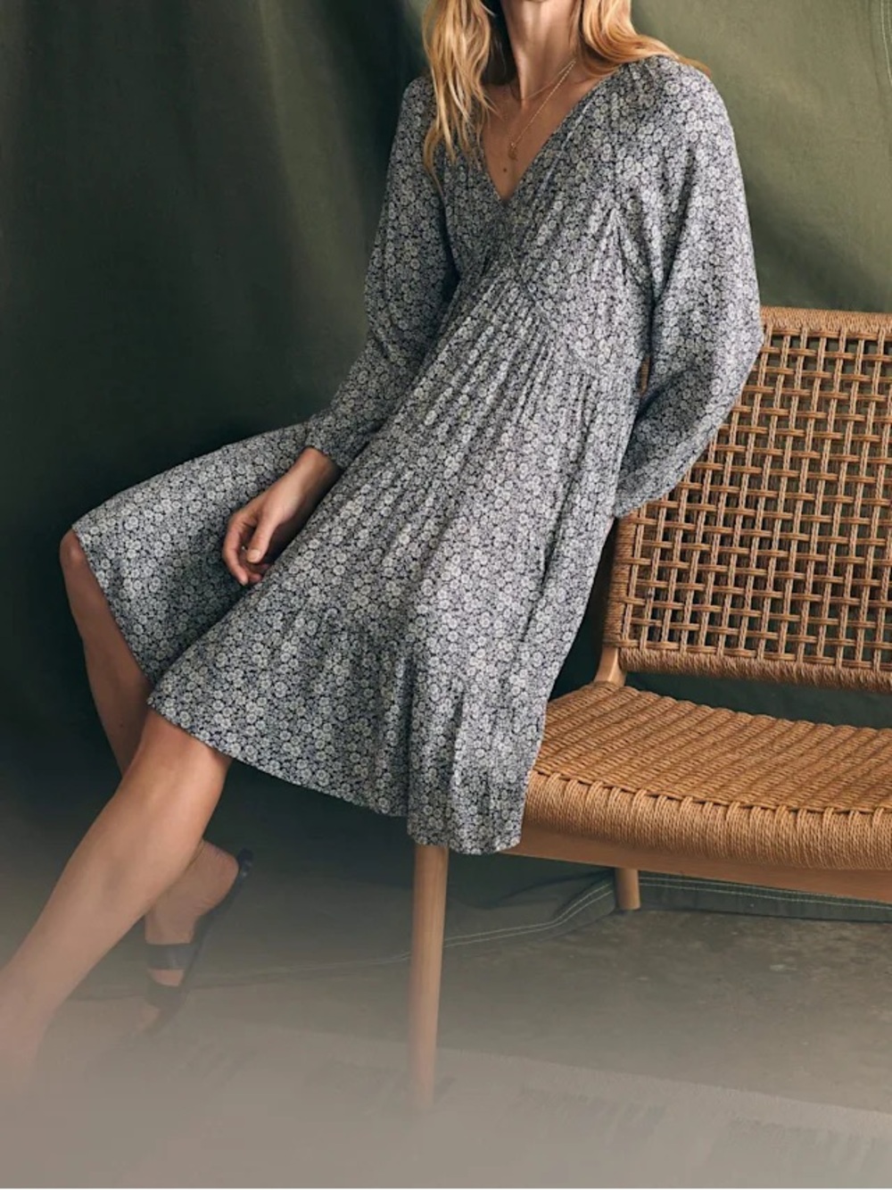 Faherty Dune Cotton Gauze Oceana Dress - Tranquil Tides Print